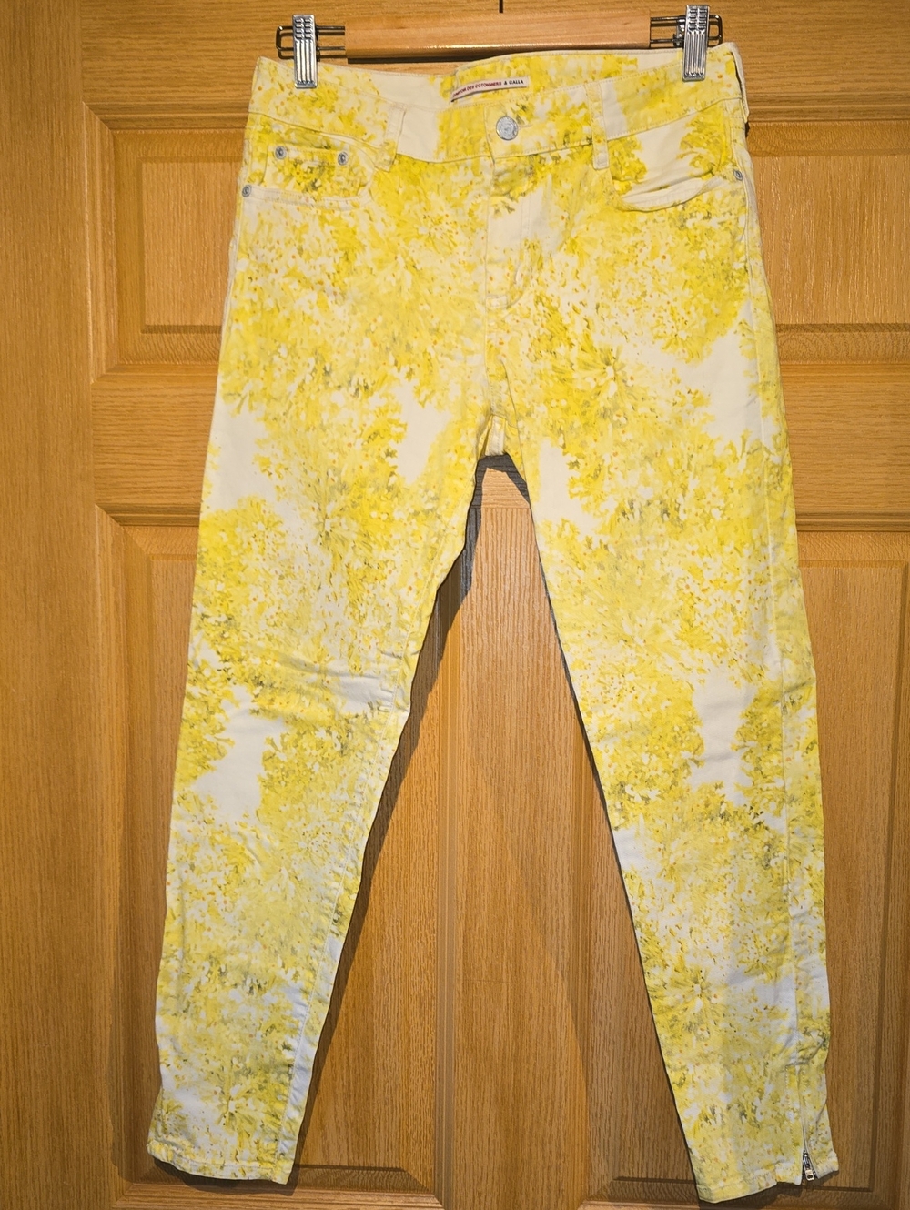Comptoir Des Cotonniers Yellow and White Skinny Jeans
